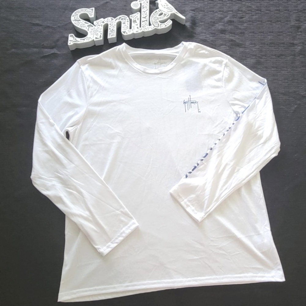 Guy Harvey Core Solid Surf Shirt - Bright White - New Size‎ LARGE